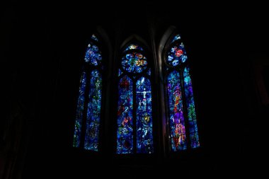 Reims, Fransa-Ekim 10,2018: Katedrali Notre-Dame veya Our Lady Reims, Reims, Fransa içinde