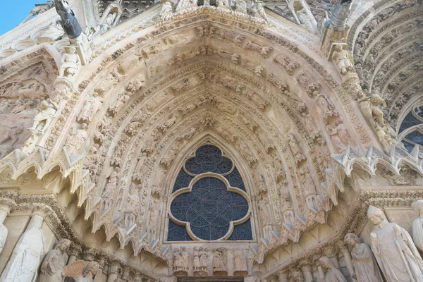 Reims França Outubro 2018 Fachada Catedral Notre Dame Nossa Senhora — Fotografia de Stock