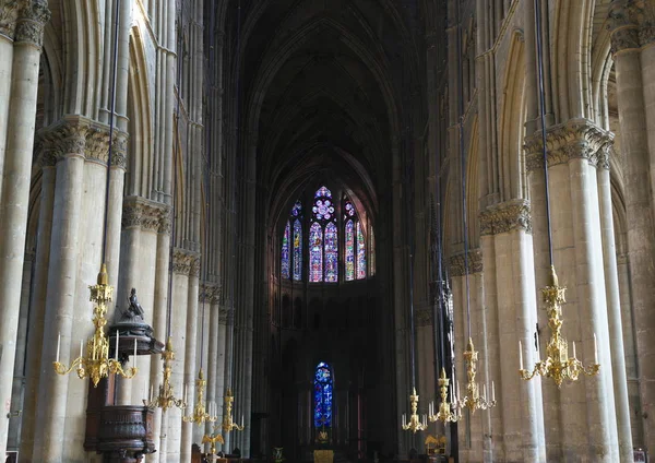 Reims France Octobre 2018 Intérieur Cathédrale Notre Dame Notre Dame — Photo