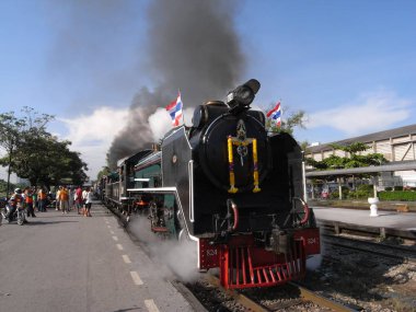 Bangkok, Tayland-Ekim 23, 2008: Özel buharlı tren Bang dava İstasyonu Bangkok