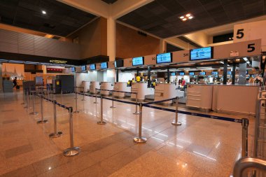 Bangkok, Tayland-Aralık 9, 2018: gidiş katında Don Mueang Uluslararası Havaalanı, Bangkok, Tayland 