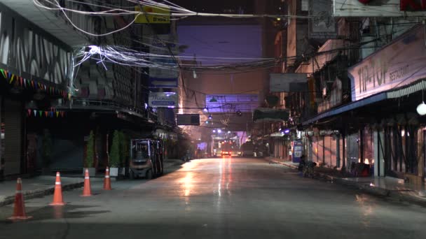 Bangkok Thaiföld December 2018 Egy Kora Reggeli Jelenet Patpong Street — Stock videók