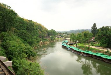 Bangkok, Tayland-Aralık 9, 2018: Tham Kra Sae Tay-Burma Demiryolu Köprüsü