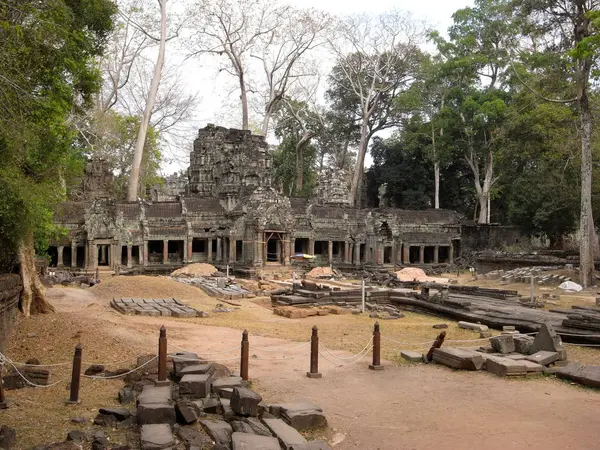 Siem Reap Camboya Marzo 2008 Prohm Bajo Trabajos Restauración Año — Foto de Stock