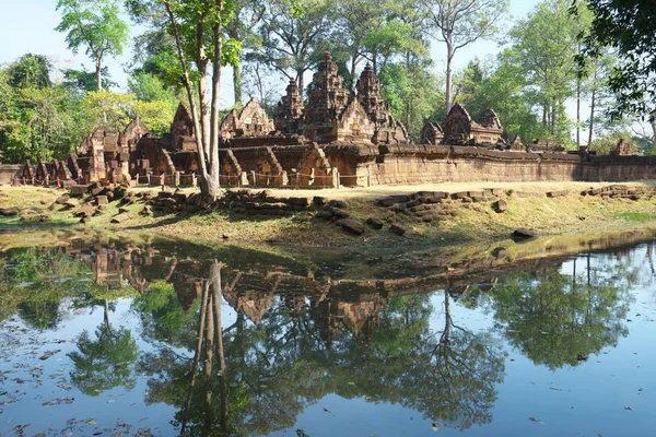 Siem Reap Cambogia Gennaio 2019 Torri Fossato Banteay Srei Siem — Foto Stock