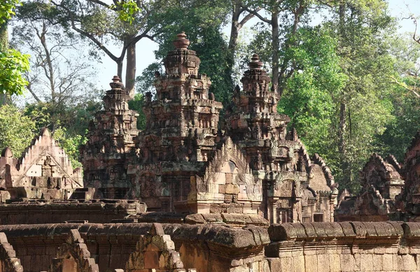 Siem Reap Kambodża Stycznia 2019 Płaskorzeźby Banteay Srei Siem Reap — Zdjęcie stockowe