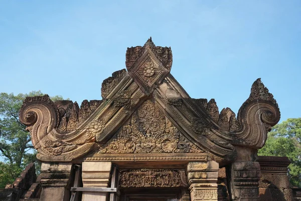 Siem Reap Cambodia January 2019 Reliefs Banteay Srei Siem Reap — стоковое фото