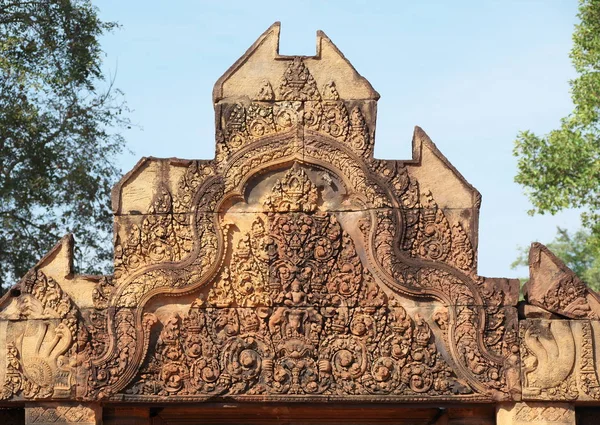Siem Reap Cambodja Januari 2019 Reliëfs Banteay Srei Siem Reap — Stockfoto