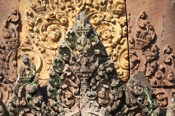 Siem Reap Camboja Janeiro 2019 Alívios Banteay Srei Siem Reap — Fotografia de Stock