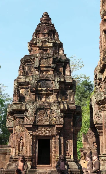 Siem Reap Cambodia January 2019 Reliefs Banteay Srei Siem Reap — стоковое фото