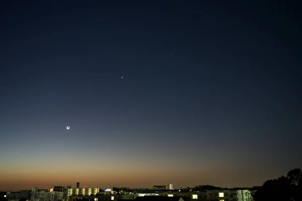 2019年2月2日 天亮时土星 木星和天蝎座 — 图库照片