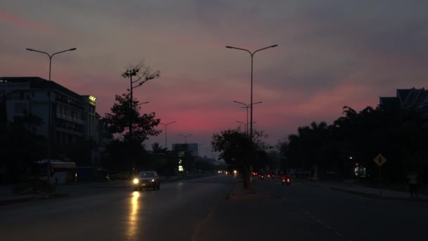 Siem Reap Camboya Enero 2019 Autopista Nacional Siem Reap Temprano — Vídeo de stock