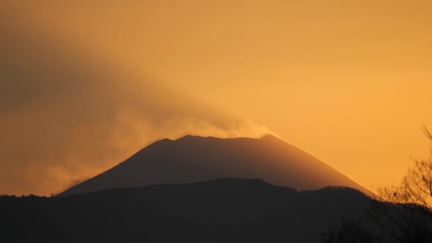 Tokio Japón Febrero 2019 Velocidad Cuádruple Nubes Movimiento Largo Cumbre — Vídeo de stock