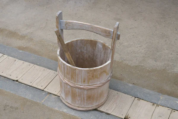 Chiba Japan February 2019 Japanese Pail Wooden Bucket Ladle Dipper — Stock Photo, Image