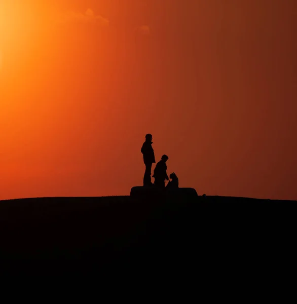 Tokyo Japon Mars 2019 Une Silhouette Personnes Sur Une Colline — Photo