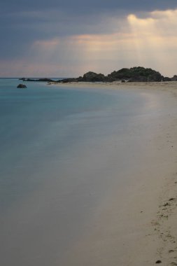Ayam Oshima, Japonya-Tomori Beach, en güzel plajdan biri olan Oshima, Kagoshima, Japonya
