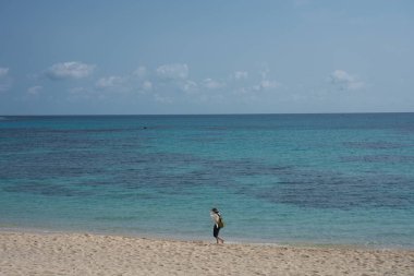 Ayam Oshima, Japonya-Tomori Beach, en güzel plajdan biri olan Oshima, Kagoshima, Japonya