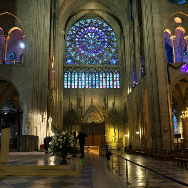 Paris France Janvier 2018 Intérieur Cathédrale Notre Dame Paris — Photo