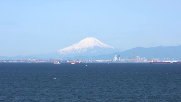 Tokyo Japonya Nisan 2019 Fuji Dağı Yokohama Limanı Tokyo Körfezindeki — Stok video