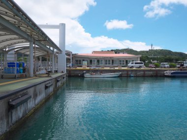 Okinawa, Japonya-Mayıs 31, 2019: Iriomote Adası, Okinawa Uehara Limanı