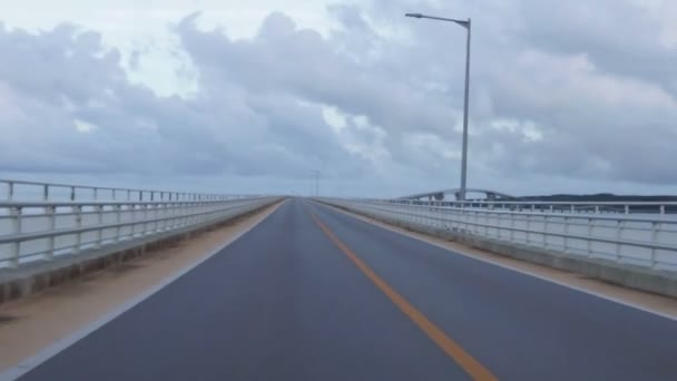 Miyako Island Japan Juni 2019 Timelapse Rijden Irabu Bridge Langste — Stockvideo