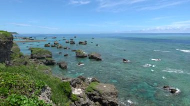 Miyako adası, Japonya-26 Haziran 2019: Pasifik okyanusu Miyako adasındaki Higashi Hennazaki'den görüntülendi, Okinawa