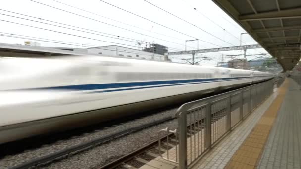 Kanagawa Japan Juli 2019 Shinkansen Oder Ein Bullet Train Passiert — Stockvideo