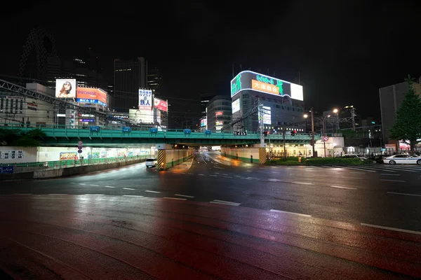 Tokyo Japan Juli 2019 Shinjuku Zugbrücke Tokyo Japan Mitternacht — Stockfoto