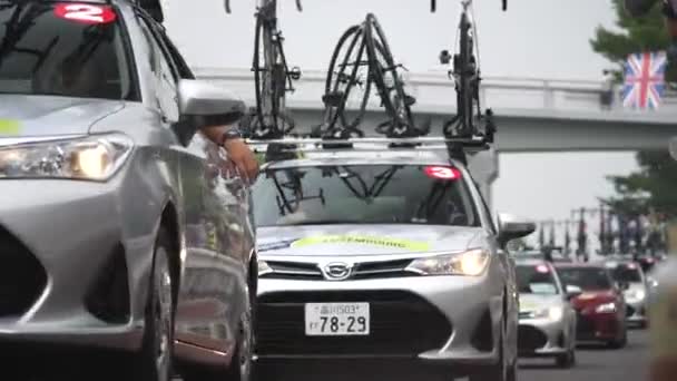 Tokyo Japonya Temmuz 2019 Tokyo Japonya Düzenlenen Bisiklet Yol Yarışında — Stok video