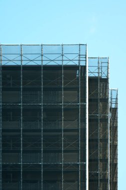 Tokyo, Japonya-Temmuz 26, 2019: bir daire evin dış cephe tamiri işleri