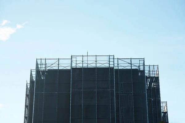 Tokyo Japan July 2019 Exterior Wall Repairing Work Apartment House — Stock Photo, Image