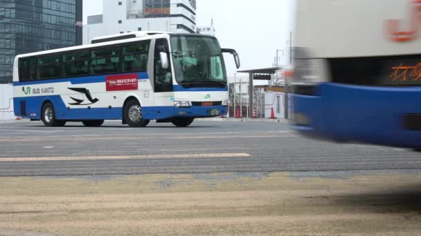 Aichi Japan August 2019 Express Bus Ready Start Einem Busbahnhof — Stockvideo