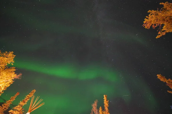 Yellowknife Kanada Augusti 2019 Aurora Borealis Eller Norrsken Observerats Yellowknife — Stockfoto