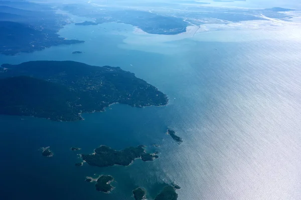 Vancouver Canadá Agosto 2019 Vista Aérea Del Estrecho Georgia Burrard — Foto de Stock