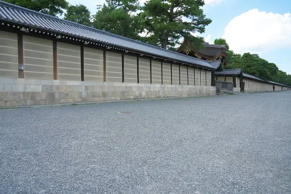 Kioto Japonia Września 2019 Zewnętrzne Mury Pałacu Cesarskiego Kioto Późnym — Zdjęcie stockowe