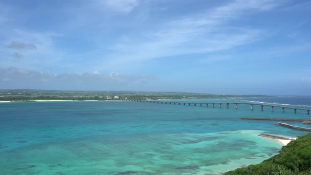 Ponte Kurima Che Collega Isola Miyakojima Isola Kurima Giappone — Video Stock