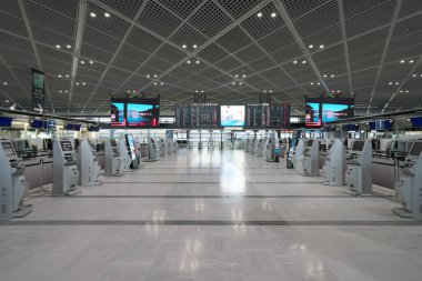 Chiba, Narita-19 Haziran 2020: Boş Narita Uluslararası Havaalanı Birinci Terminal Terminali