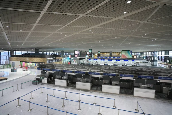 Chiba Narita Június 2020 Üres Narita Nemzetközi Repülőtér Első Terminál — Stock Fotó