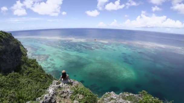 Okinawa Japonsko Července 2020 Pohled Iguana Rock Ostrově Irabu Okinawa — Stock video