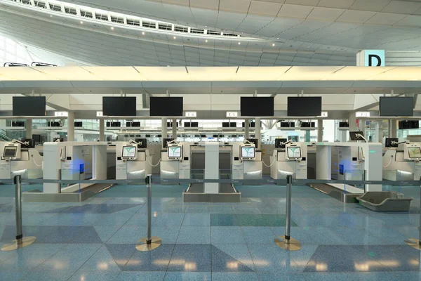 Tokyo Japan Juli 2020 Vacant Haneda International Airport Terminal Avgångsplan — Stockfoto