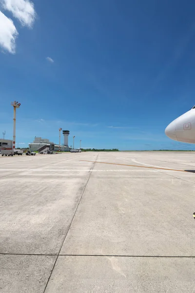 Okinawa Japan July 2020 Tarmac Apron Runway Miyako Shimojishima Airport — стокове фото