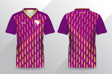 Futbol ve futbol şablonu için soyut pembe ve sarı spor forması
