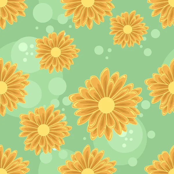 Patrón sin costuras con flores de margarita naranja — Vector de stock