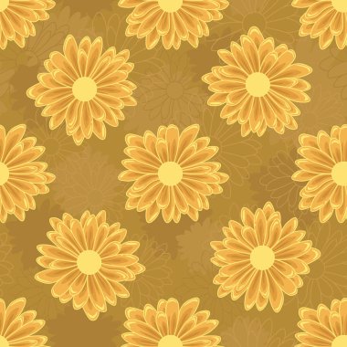 Bir oher arka planda turuncu papatya çiçekler ile Seamless modeli