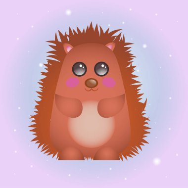 Bir karikatür kirpi vektör illüstrasyon