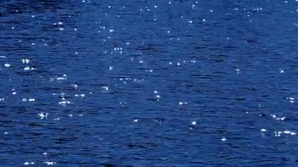 Sonnenlicht Auf Dem Wasser Defokussierte Aufnahme Einer Welligen Wasseroberfläche Mit — Stockvideo