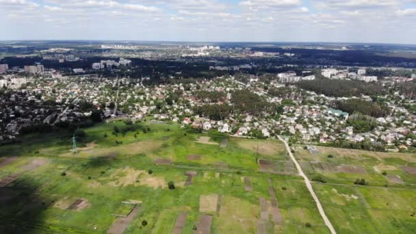 Drones Aire Fotografía Aérea Paisaje Urbano Movimiento Cámara Suave — Vídeo de stock