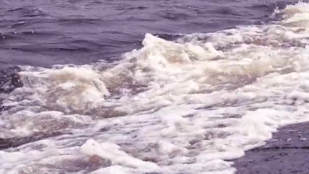 Slow Wave Movement Sea Aerial Slow Motion Shot Waves Rushing — Stock Video