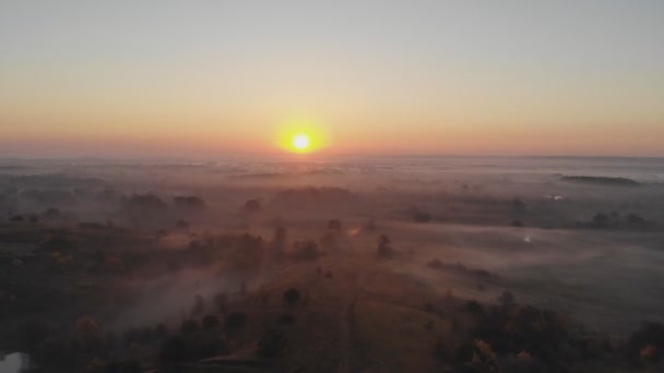 Vista Aérea Volar Niebla Volar Niebla Cámara Aérea Grabada Vuelo — Vídeos de Stock