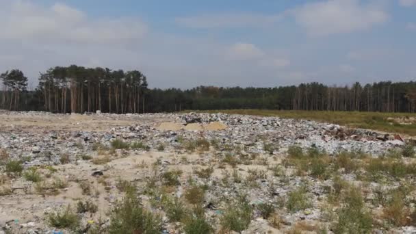 Scarico Rifiuti Dall Alto Aerial Direttamente Sopra Discarica Discarica Discarica — Video Stock